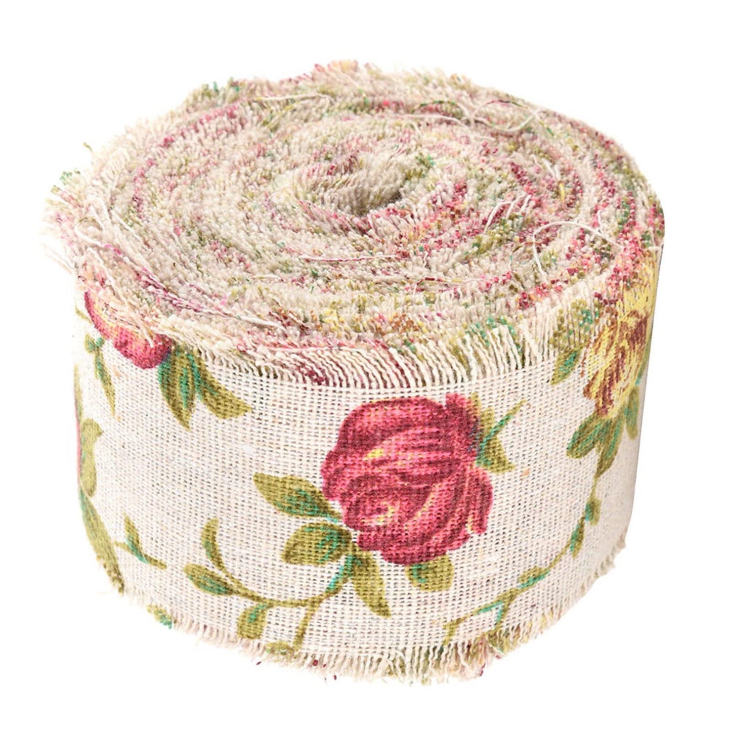 Burlap Ribbon, 32.8ft Long x 2.0in Wide Rose Printed Burlap Ribbon Hessian Jute Strap for Wedding Decorations, Handmade Crafts, Home Accessories, Party Supplies