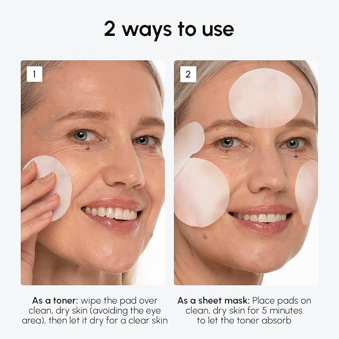 MAREE Collagen Toner Polishes - Toner Pad with Retinol - Minimizing Wrinkle Zero Pore Pads - Hydrating Toning Collagen Ampoule Pad with Retinol & Centella - Anti Aging Brightening Wipes