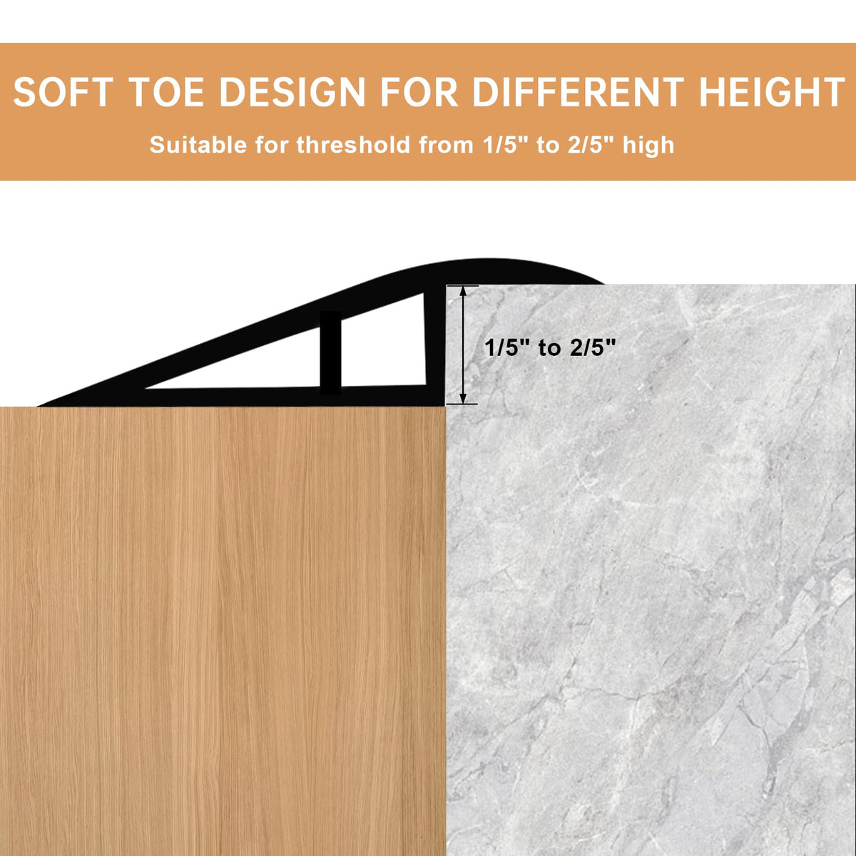 Vinyl Door Threshold Flooring Transition Strip Self Adhesive Carpet Edging Strip for Laminate Doorway Edge Threshold from 1 (3.3 Foot)