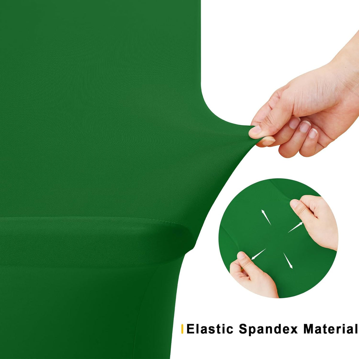 Smiry 2 Pack Spandex Table Cloth 8FT, Elastic Fitted Stretch Tablecloths, Washable and Wrinkle Free Rectangular Patio Table Cover for Outdoor, Wedding, Banquet (Emerald Green, 96Lx30Wx30H Inch)