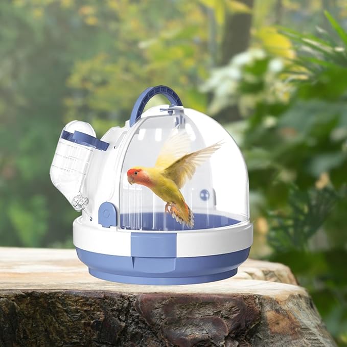 Bothyi Parrot Travel Cage,Small Animal Carry Case,Breathable Hamster Carrier Cage Bird Cage for Bird Hamster Hedgehog Finches Travel, Blue