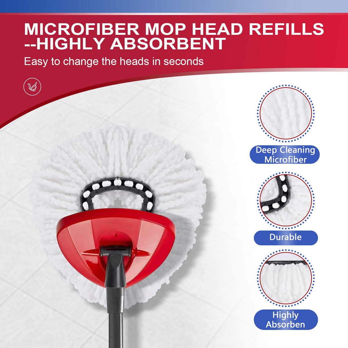 9 Pack Reusable Microfiber Mop Pads Compatible with O (9 Count)