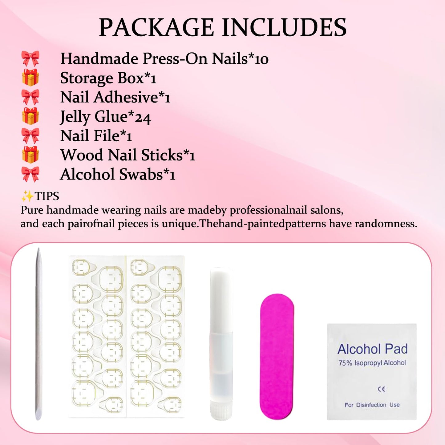 Luxury Handmade Press on Nails Medium Almond Nails with Glue,Blue Fake Nails 3D Flower Art Design Muti-Layer Gel Acrylic Thick Stick on False Nails for Women(Size S)
