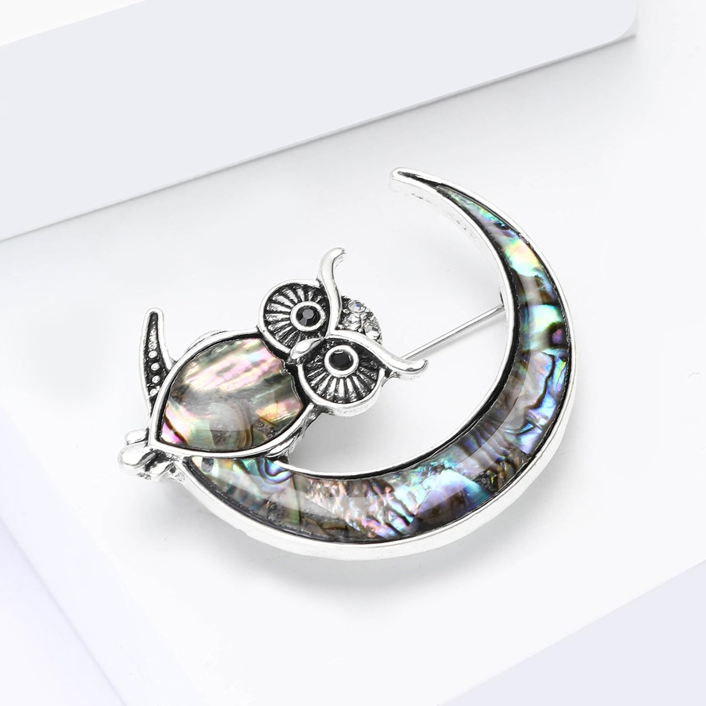 Owl Brooch for Women Abalone Shell Owl Pin Animal Brooch