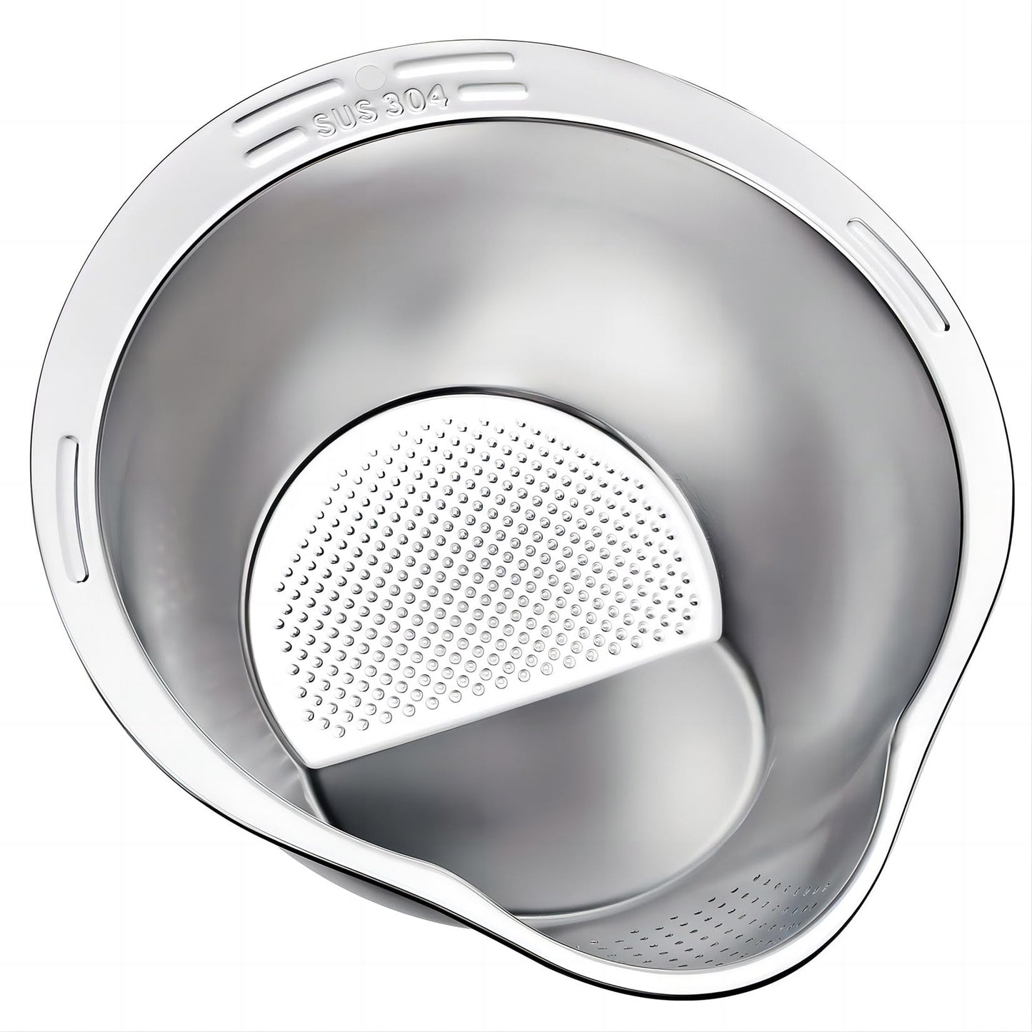 YENXIKU 4-in-1 Rice Washing Bowl - Rice Washer Strainer Bowl - Stainless Steel Colander for Quinoa, Fruit and Vegetable Wash - Multi-Purpose Rice Strainer and Colander for Kitchen (1 Pack)