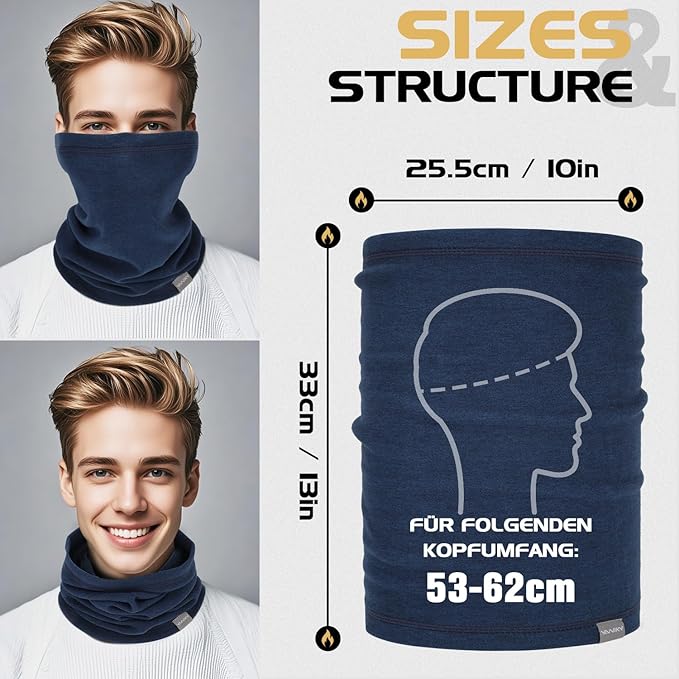 Neck Gaiter Winter Neck Warmer for Men & Women Windproof Face Mask for Cold Weather Breathable Ski Face Cover Scarf