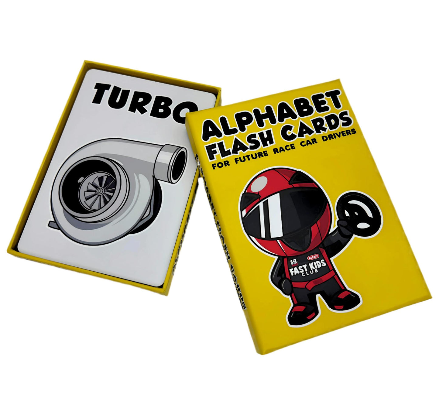Alphabet Flash Cards for Future Race Car Drivers (ABC Baby, Children, Toddler, 26 Cards)