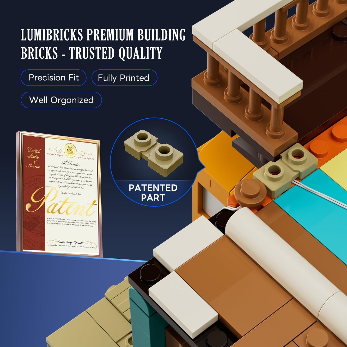 Lumibricks Moon Bar Lighting Building Bricks Set - Road Trip Modular Collection Display Kit with LED and Minifigures 2186 Pcs for Adults & Teens & Marine Enthusiasts