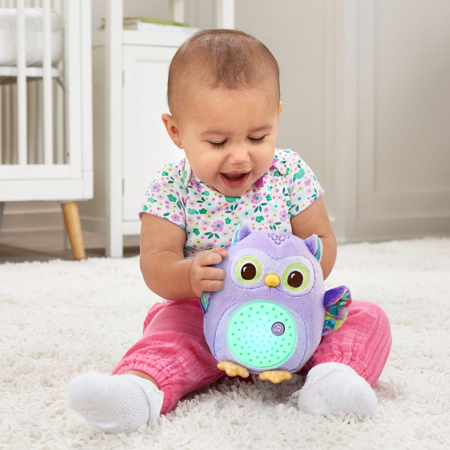 VTech Baby Glow Little Owl Sleep Soother with Cry Sensor, Music and Nature Sounds, Purple