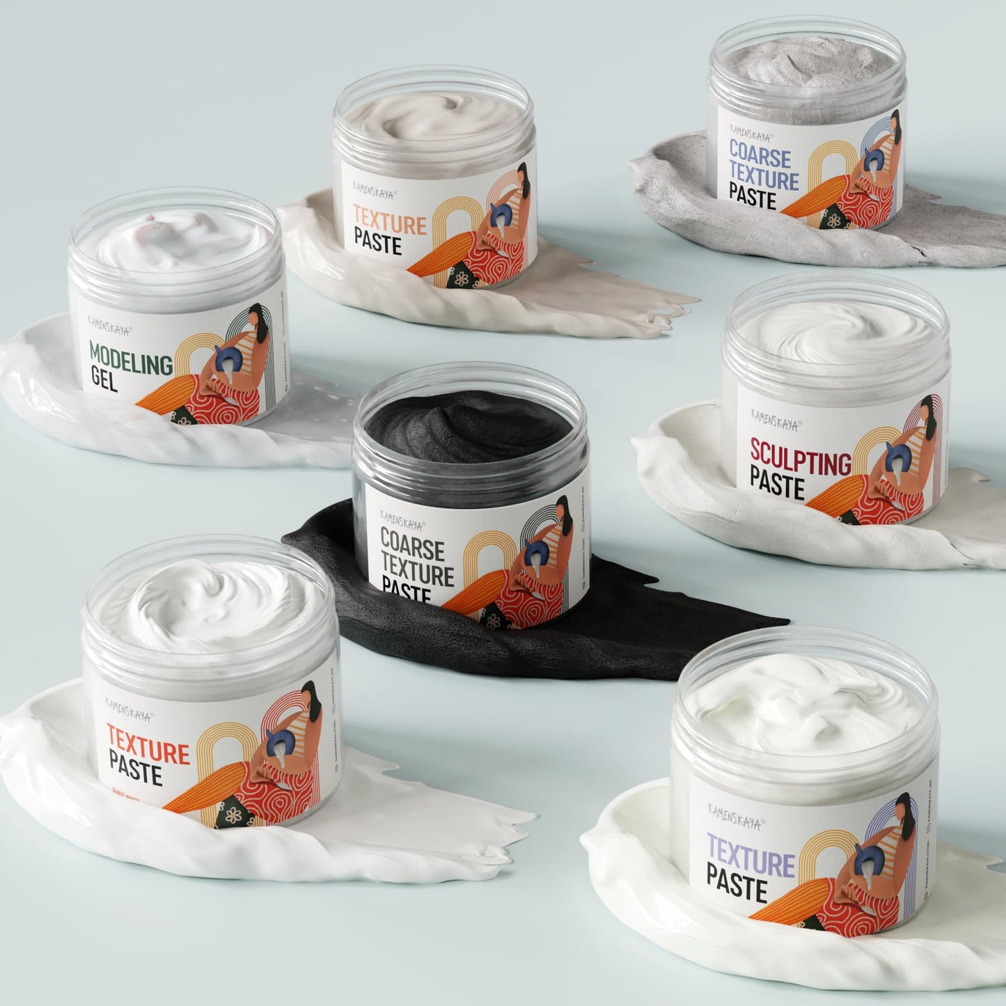 Kamenskaya Sculpture Paste - Paper Paste for Sculpting - White Matte, 500 ml (16.9 fl oz)