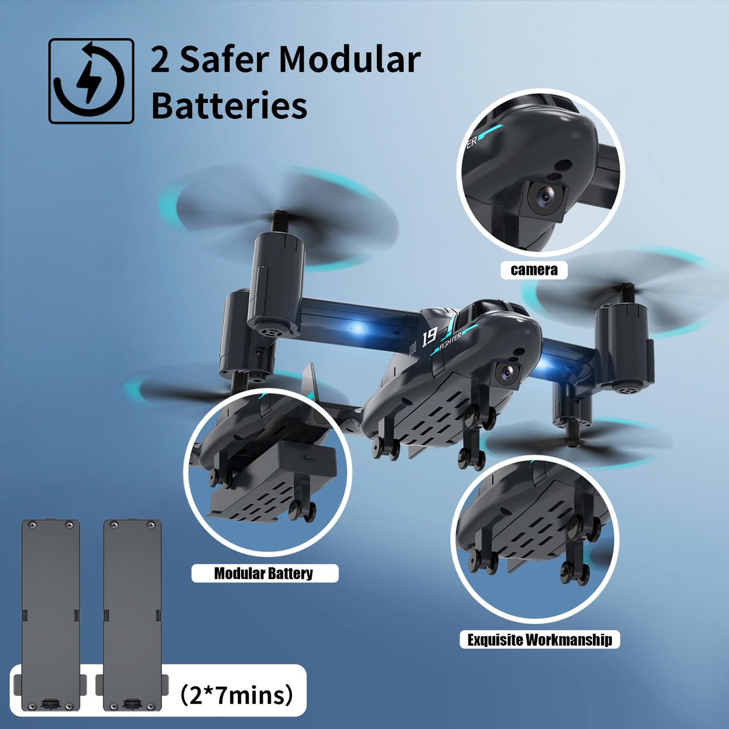 Helicopter Remote Control, LM19 Ospery Military RC Helicopter with Live Camera for Military Fans, Flying and Land Gliding Mode, One Key take Off/Landing, Remote Control Helicopter for Adults 14+