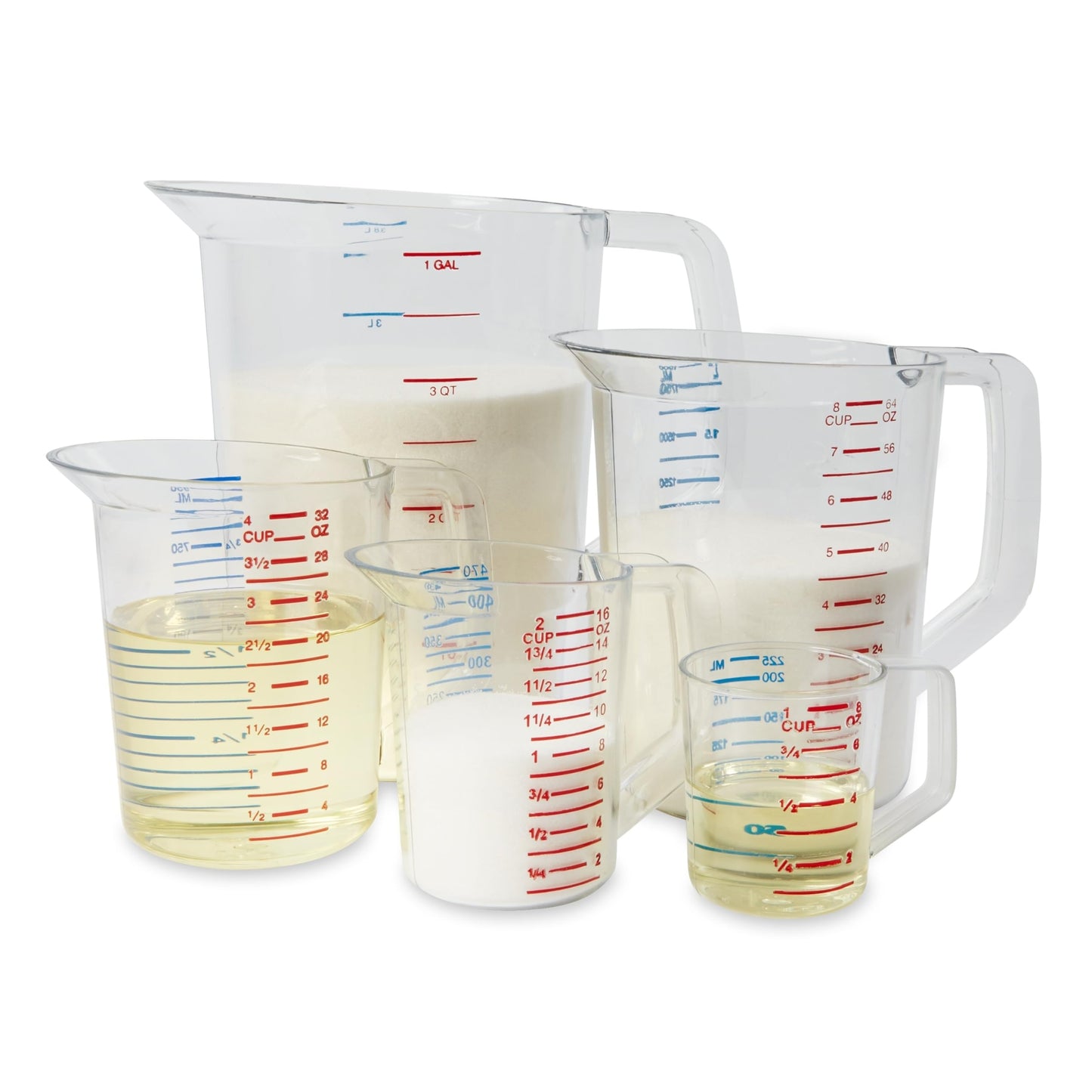 Rubbermaid Commercial Products Bouncer Clear Measuring Cup, 16-Cup/4-Quart, Clear, Strong Food Grade, Easy Read for Liquid/Dry Ingredients, for Home/Professional Kitchen