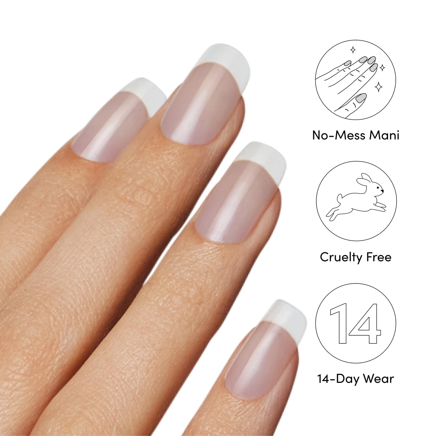 Dashing Diva GelXtend Nail Tips, 2 Pack - Clear, Medium Length, Square - Acrylic Nails with LED Glue - Lasts Up to 14 Days - No-Soak, Easy Removal