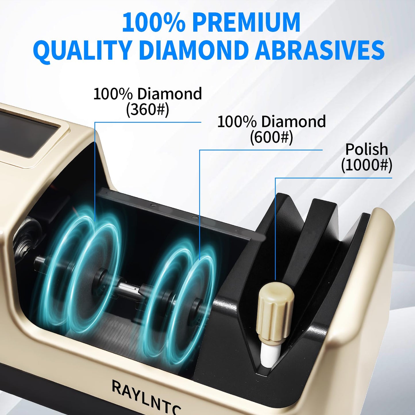 Professional 5-in-1 Electric Knife Sharpener with LCD Display,Scissor Sharpener with 3-Speed & 100% Diamond Abrasives - Precision Angle Guides for Straight, Serrated, Cleaver & Kitchen Scissors