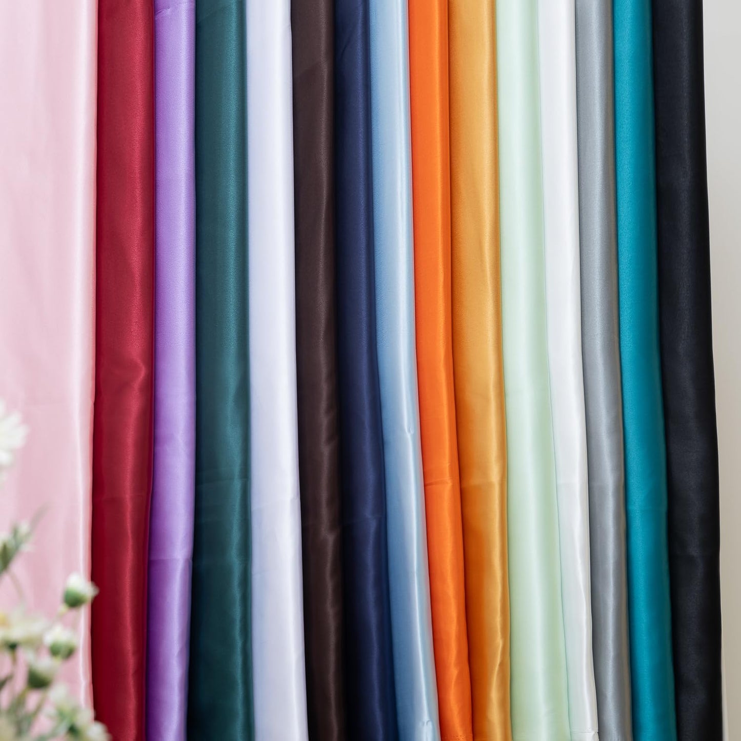 Satin Fabric by The Yard ，60 Inch Wide ，Soft Charmeuse Silk Satin Fabrics for Sewing,Wedding Dress,DIY Craftings, Costumes,Draping,Table Runner,Cloth Napkins (Ivory White, 3yard)