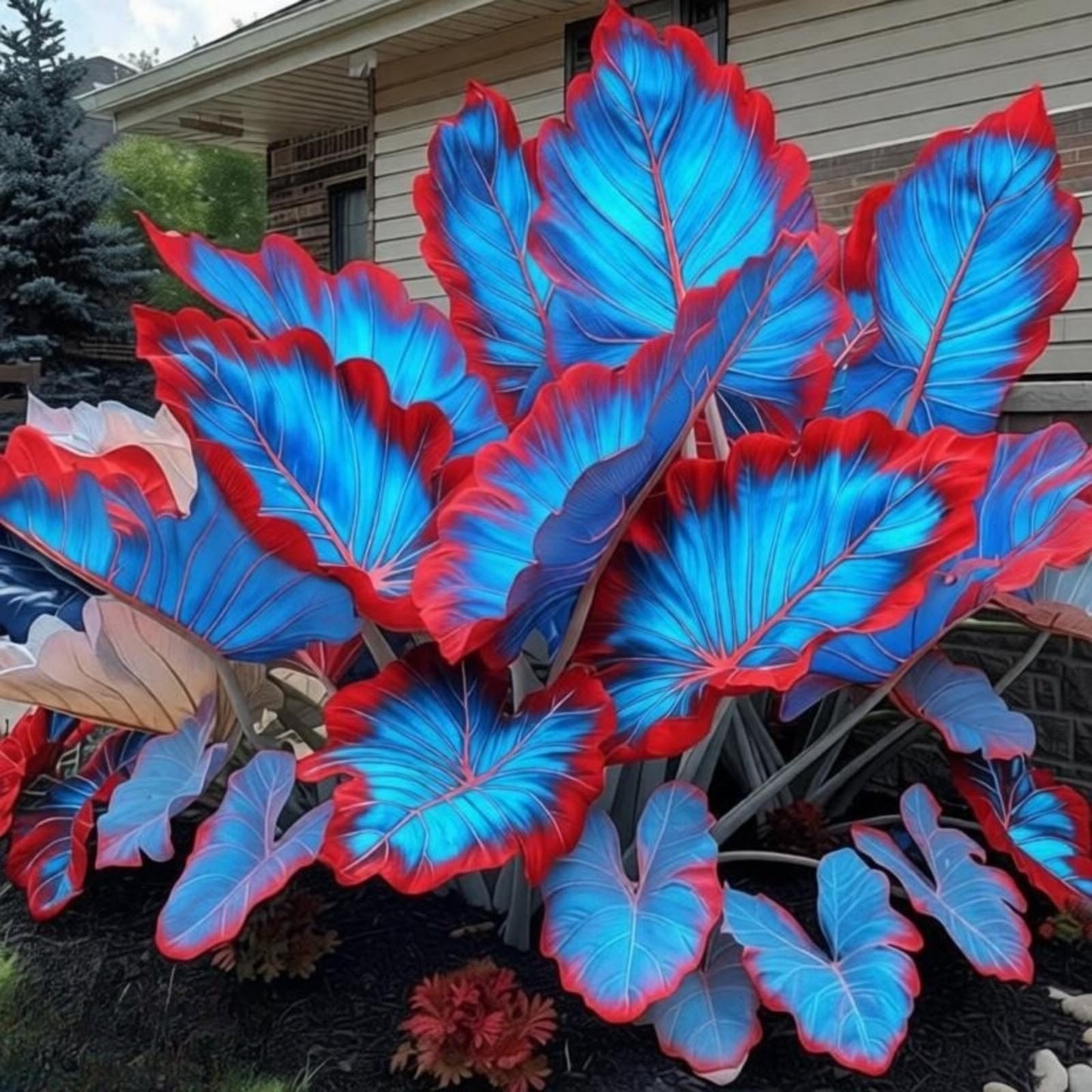 EDRHTJG Elephant Ear-Alocasia macrorrhizos-Wide Leaf Accent for Outdoor Porch Garden Decoration Fresh Natural Shades (6)