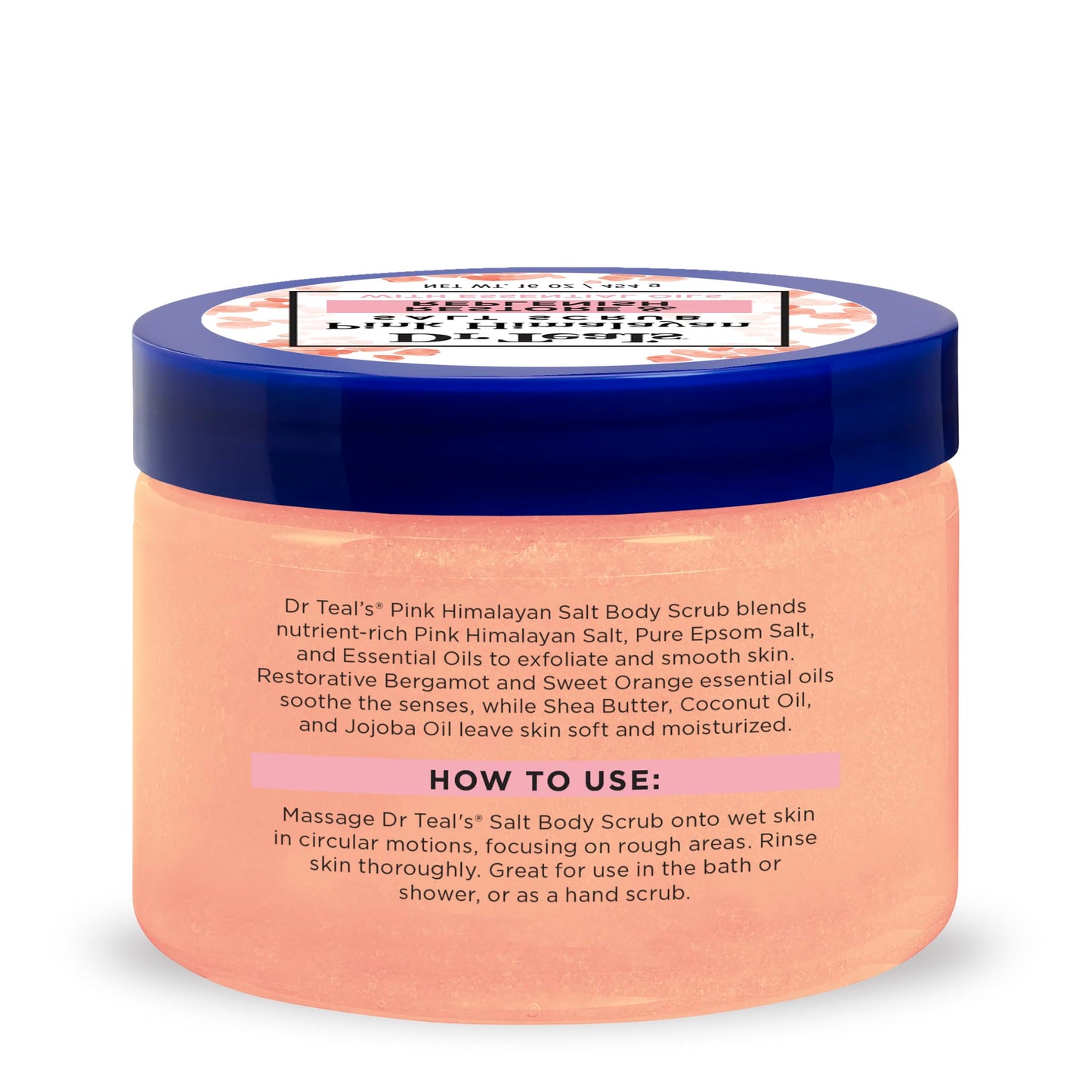 Dr Teal's Pink Himalayan Salt Body Scrub, Restore & Replenish with Pure Epsom Salt & Essential Oils, 16 oz (Pack of 3)