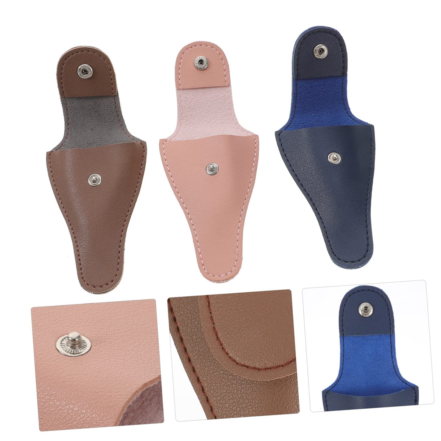 Nail Scissor Pouch with Buckle Closure Lightweight Portable Protective Cover for Cuticle Scissors Grooming Shears 4.33 X 2.75 X 0.98 Inches 3-Pack