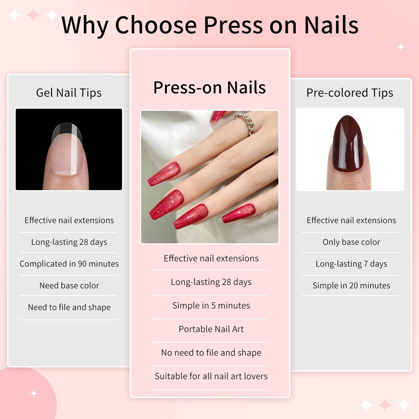 Dark Red Cat Eyes Press On Nails,12 Sizes-24 Pcs Soft Gel Red Medium Coffin Fake Nails Kit with Nail Glue, Natural Reusable Stick On False Nails for Women and Girls SK1000