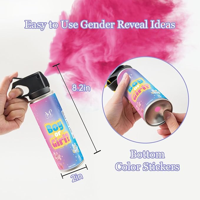 Gender Reveal Fire Extinguisher, Biodegradable Color Powder Smoke, Baby Gender Reveal Party Supplies, Gender Reveal Decorations for Boy or Girl, 4 Pack Mix Set (2 Pink + 2 Blue)