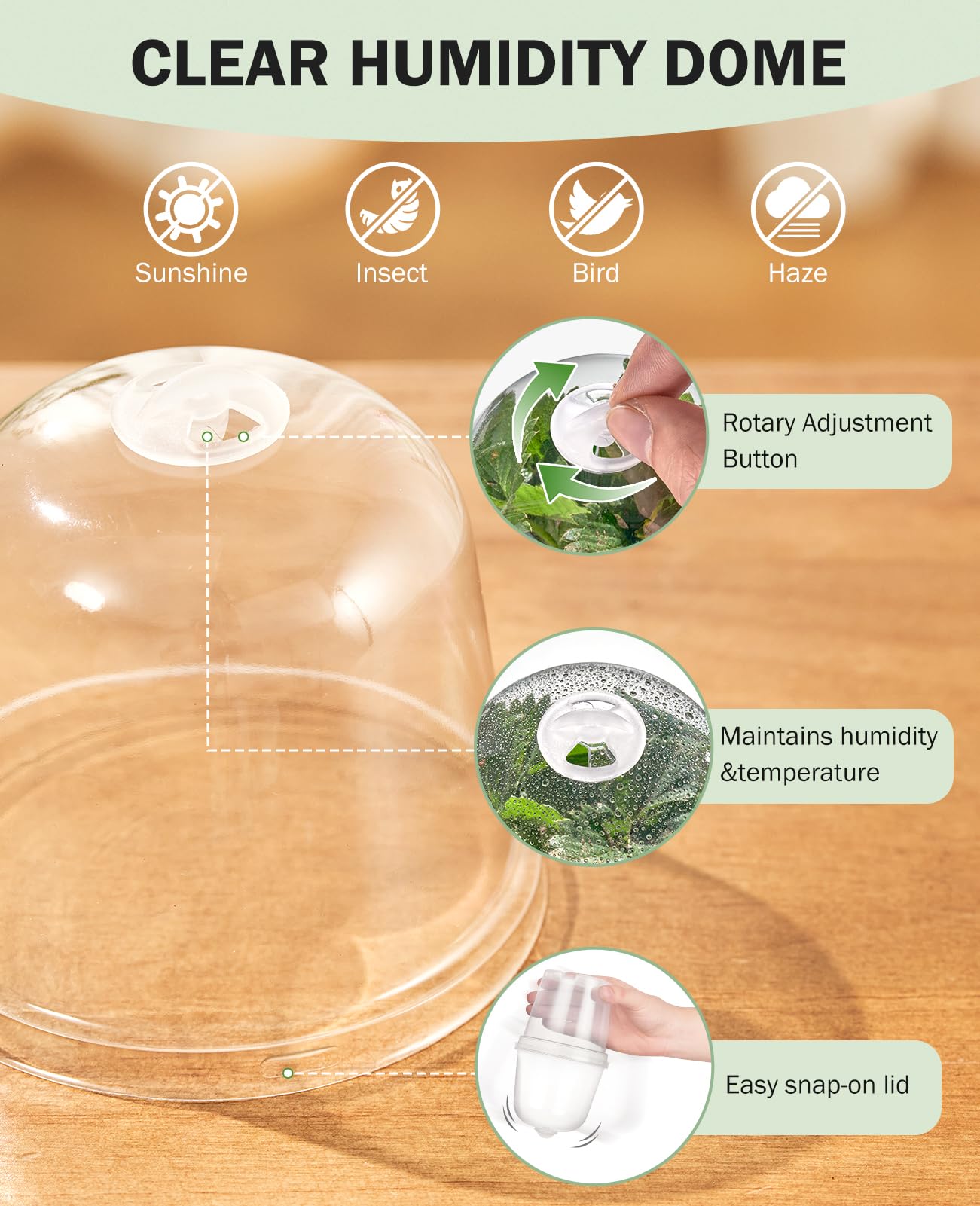 homenote Clear Nursery Pots for Plants,4 Inch Plant Pot for Planting with Humidity Domes Plastic Seedling with Drainage Holes Seed Starter Flower High Transparency (30 Pack)