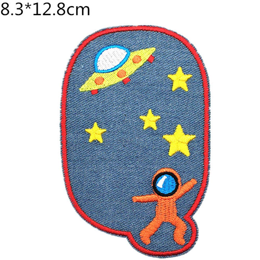 23PCS Cartoon Embroidery Cloth Sticker Iron On Denim Patches for Clothing Jeans Knee Hole Repair Patch