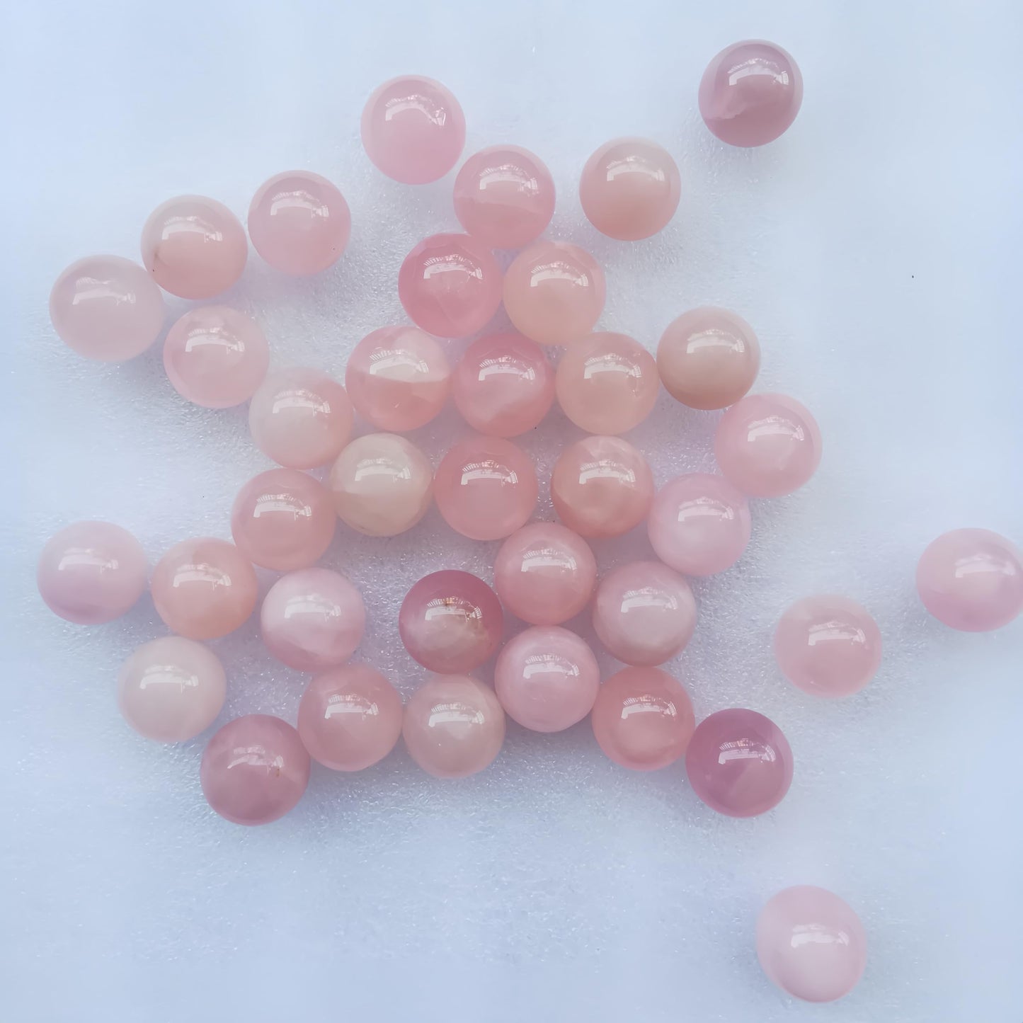 Sunshcat Natural Rose Quartz 0.78 Inchs Crystals and Healing Stone Ball Set,Home Desktop Feng Shui Array Decoration(7 Pieces) ﻿