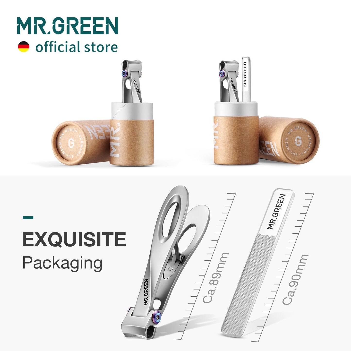 MR.GREEN Nail Clippers Wide Jaw Opening Stainless Steel Fingernail Clipper Thick Hard Toenail Cutter Manicure Scissors Tools (Nail Clipper (Large))