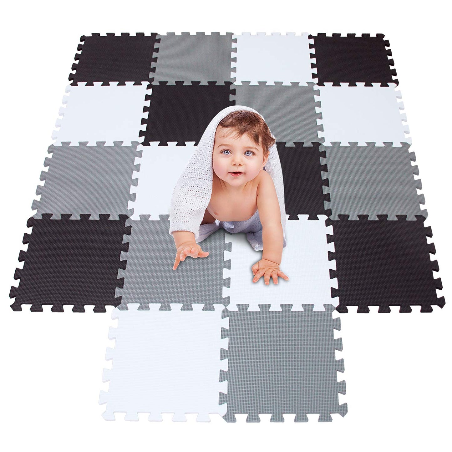 Baby Play Mat|Foam Puzzle Floor Playmat for Infants,Children Kids|Tummy Time Crawling Sit Interlocking Square Non Toxic Meiqicool 18 Piece Mat 101104112
