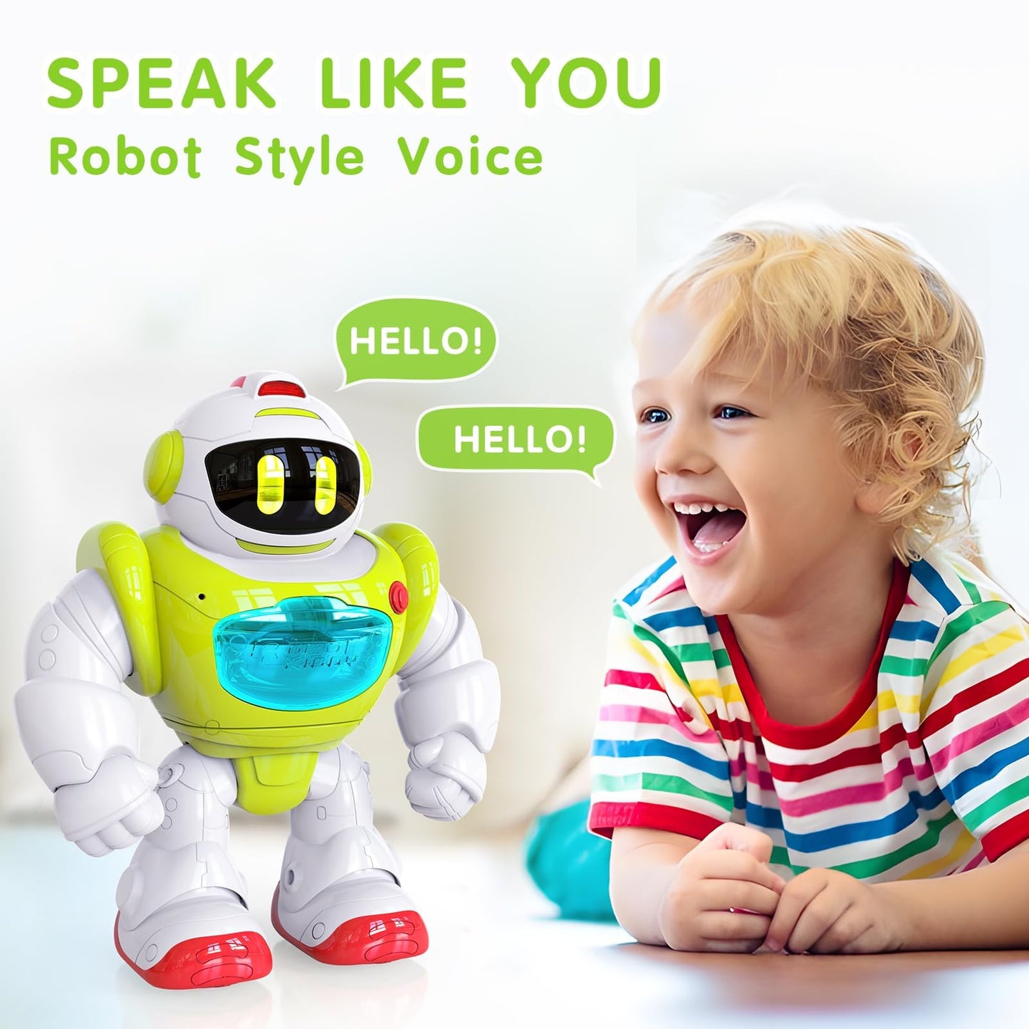 P&C Learning Toys Baby Walking Activity Remote Control Robot with Musical, Sounds, Light Interactive Early Toddlers Toy for 1 2 3 Birthday Gift