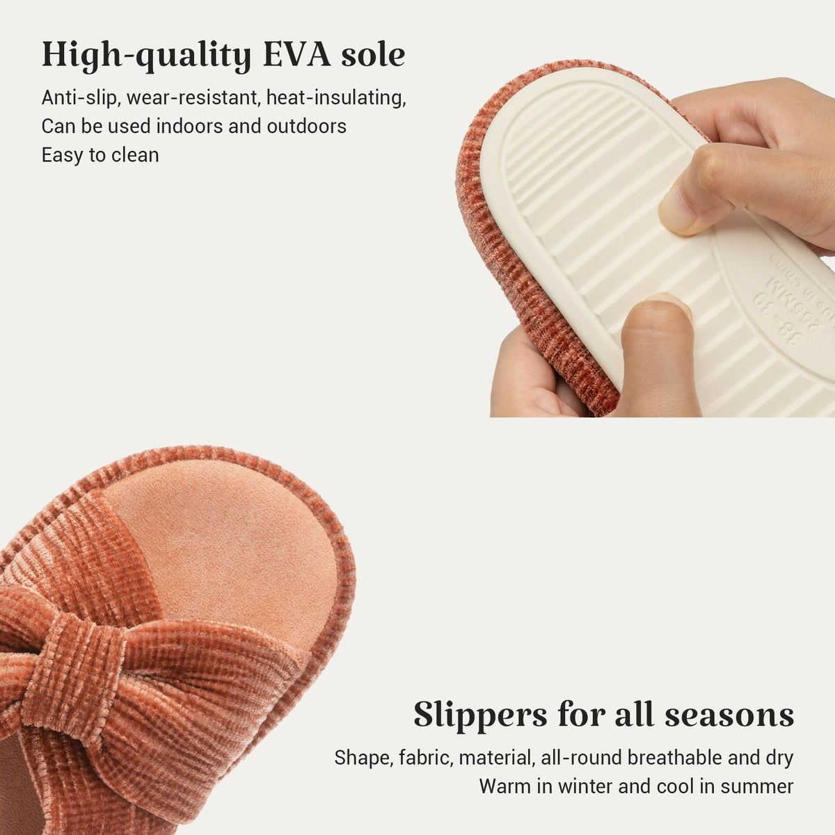 Slippers for Women Memory Foam House Bedroom Bow Crossbands Pearlescent Slipper Shoes Comfy Trendy Gift Slippers Orange Size 11 12 10.5