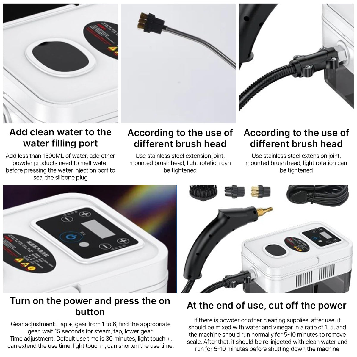 Steam Cleaner Handheld with 4pcs Accessories