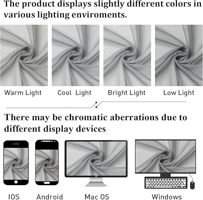 Lecloud Light Grey Sheer Curtains 96 Inches Long 2 Panels, Light Filtering Voile Airy Curtains, Elegant Transparent Solid Window Treatments with Rod Pocket for Living Room Bedroom, Each 42" W x 96" L