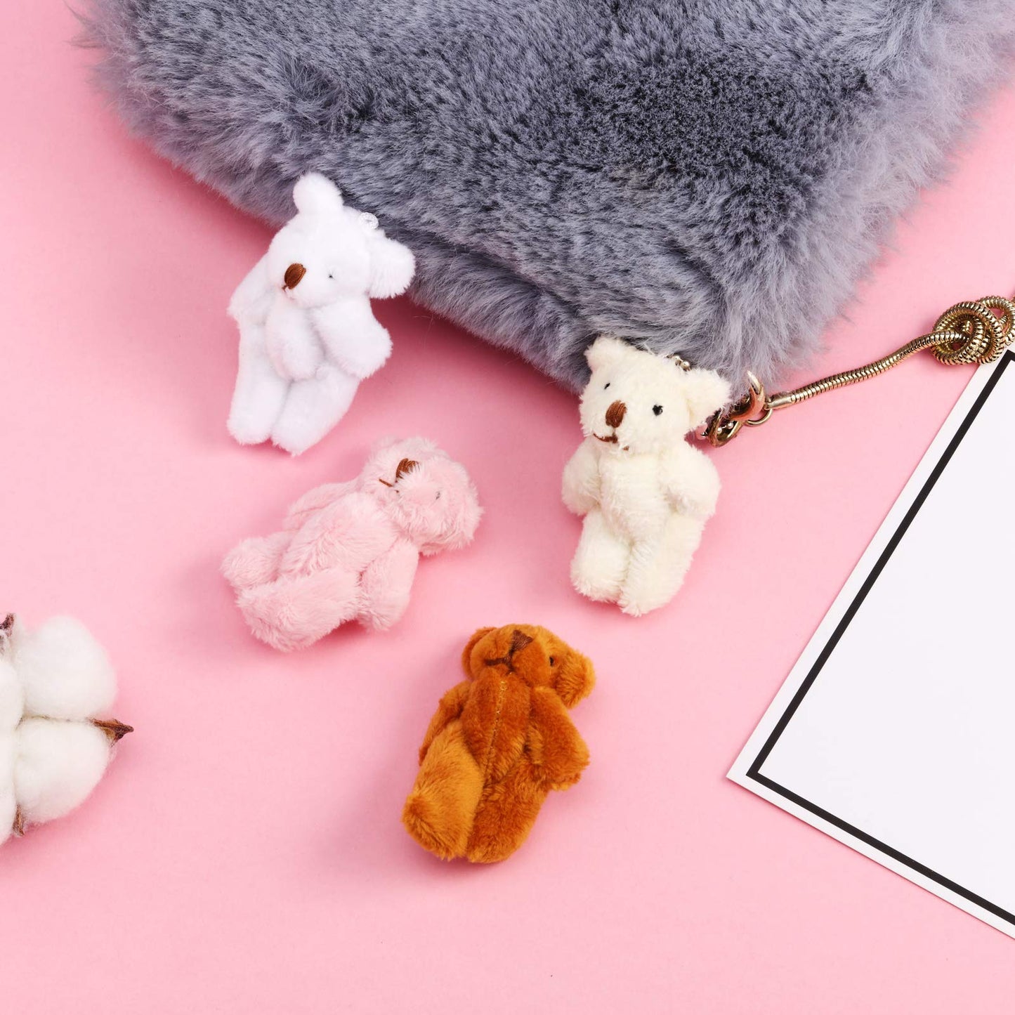 40 Pcs Mini Bear Toy Stuffed Tiny Bear Jointed Bear Soft Bear Keychain Mini Bear Stuffed Animal Small Plush Bears Tiny Bear Doll for Valentine’Day Bag Charm DIY Accessory(Cute Style, 6 cm)