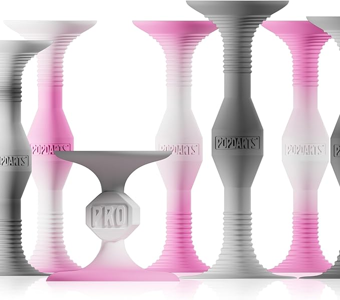 Popdarts PRO Pack Game Set (Pink & Gray) - Indoor, Outdoor Suction Cup Throwing Game - Competition with a POP
