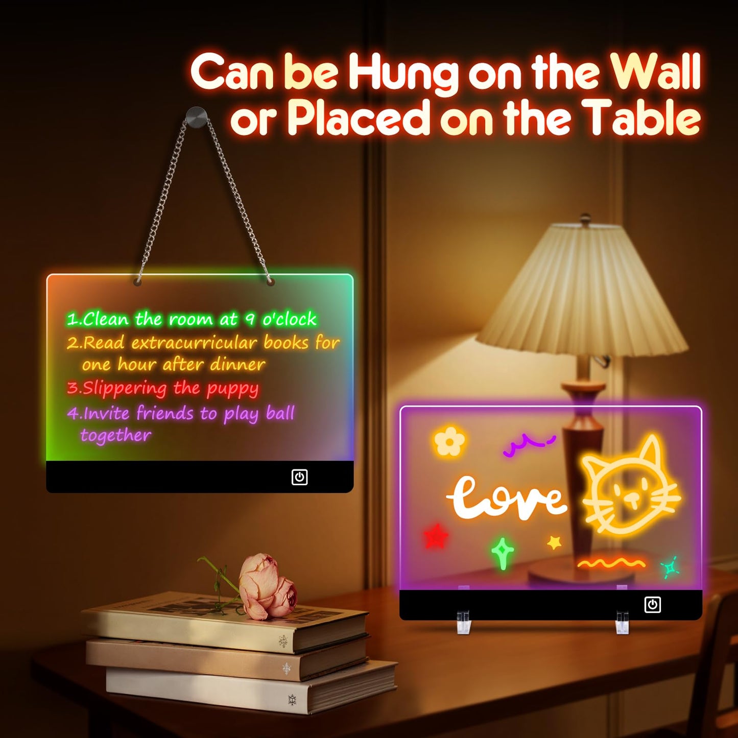 16" Rechargeable LED Doodle Glow Drawing Board for Kids with 9 Light Effects & 4 Modes, Neon Light Up Drawing Tablet Gifts for Kids/Girls/Boys/Teens for Easter Birthday Festival Gift Ideas