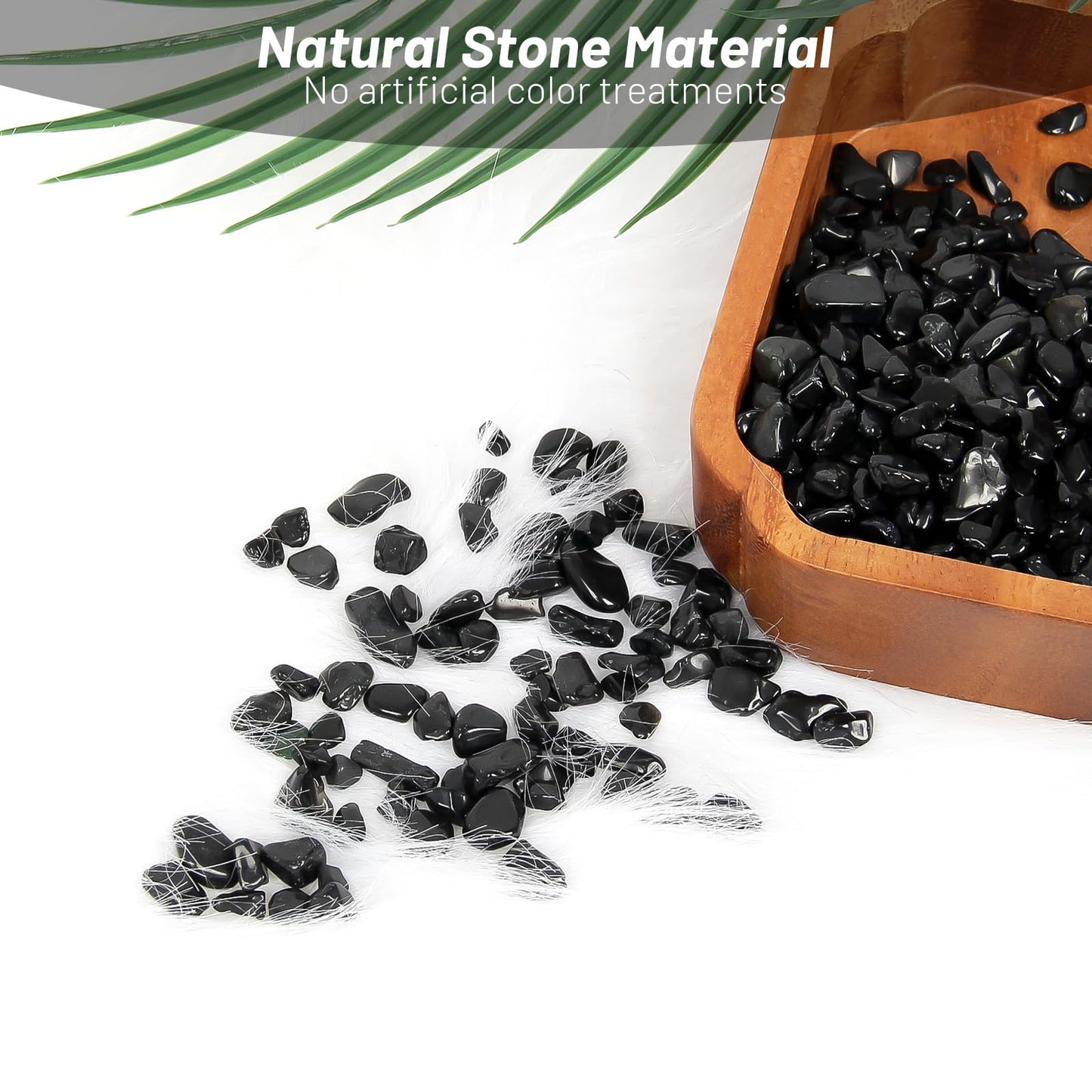 1.1lb Natural Crushed Obsidian Crystal Tumbled Chips-Healing Crystals Chips Bulk, Crushed Crystal Gemstones for Crafts, Beautiful Package for Gift (Obsidian)