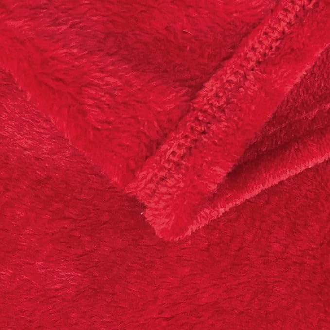 SOCHOW Flannel Fleece Blanket Throw Size, All Season Lightweight Super Soft Cozy Blanket for Bed or Couch, Classic Red, 50x60 inches