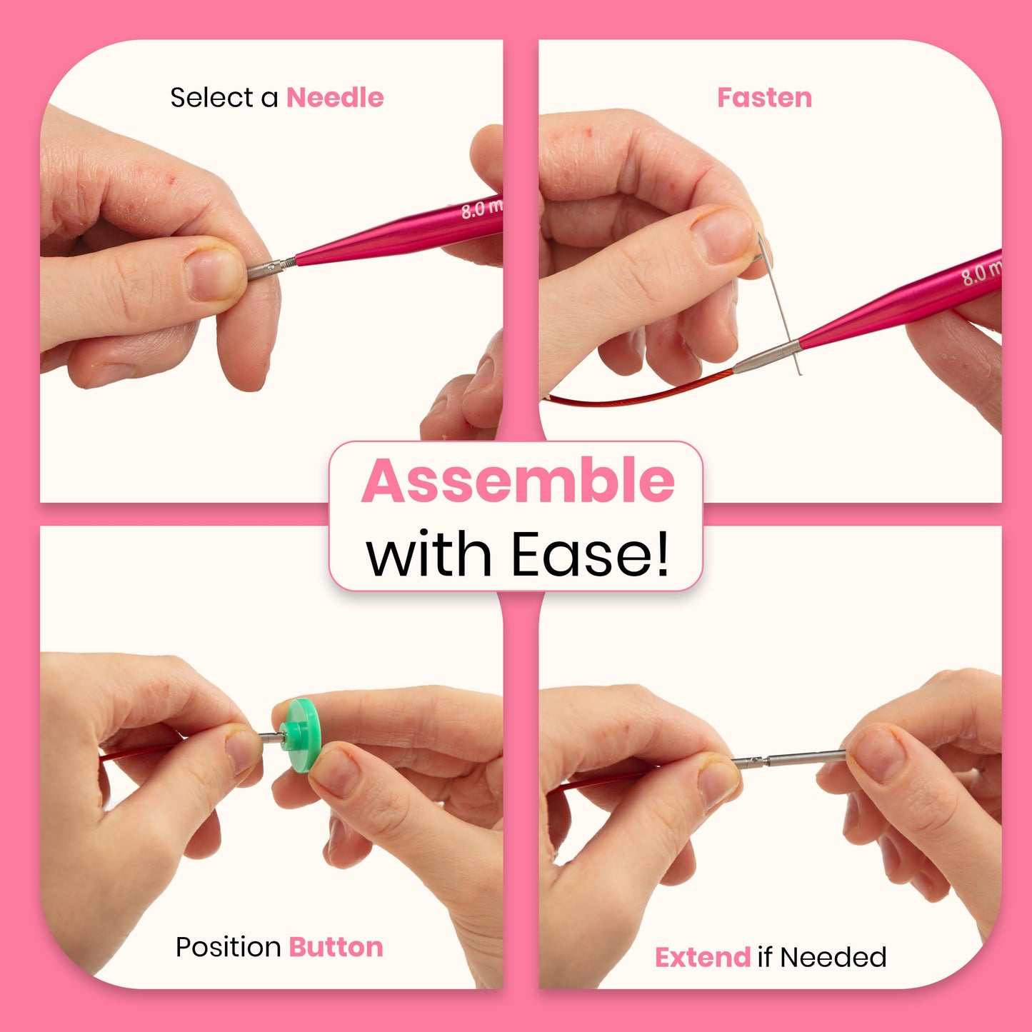 Versatile Interchangeable Circular Knitting Needles - 13 Aluminium Alloy Interchangeable Needles, 4 Durable Cables, Perfect for Beginners & Experts