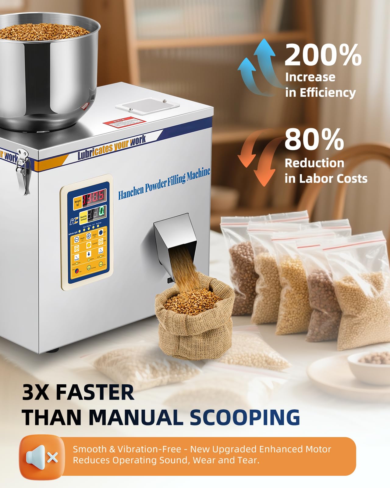 Smart Digital Powder Filling Machine & Particle Granule Dispenser - Hands-Free Infrared/Foot Pedal Control, Precise Measuring for Home & Small Workshops - Boost Efficiency with LED Display Panel