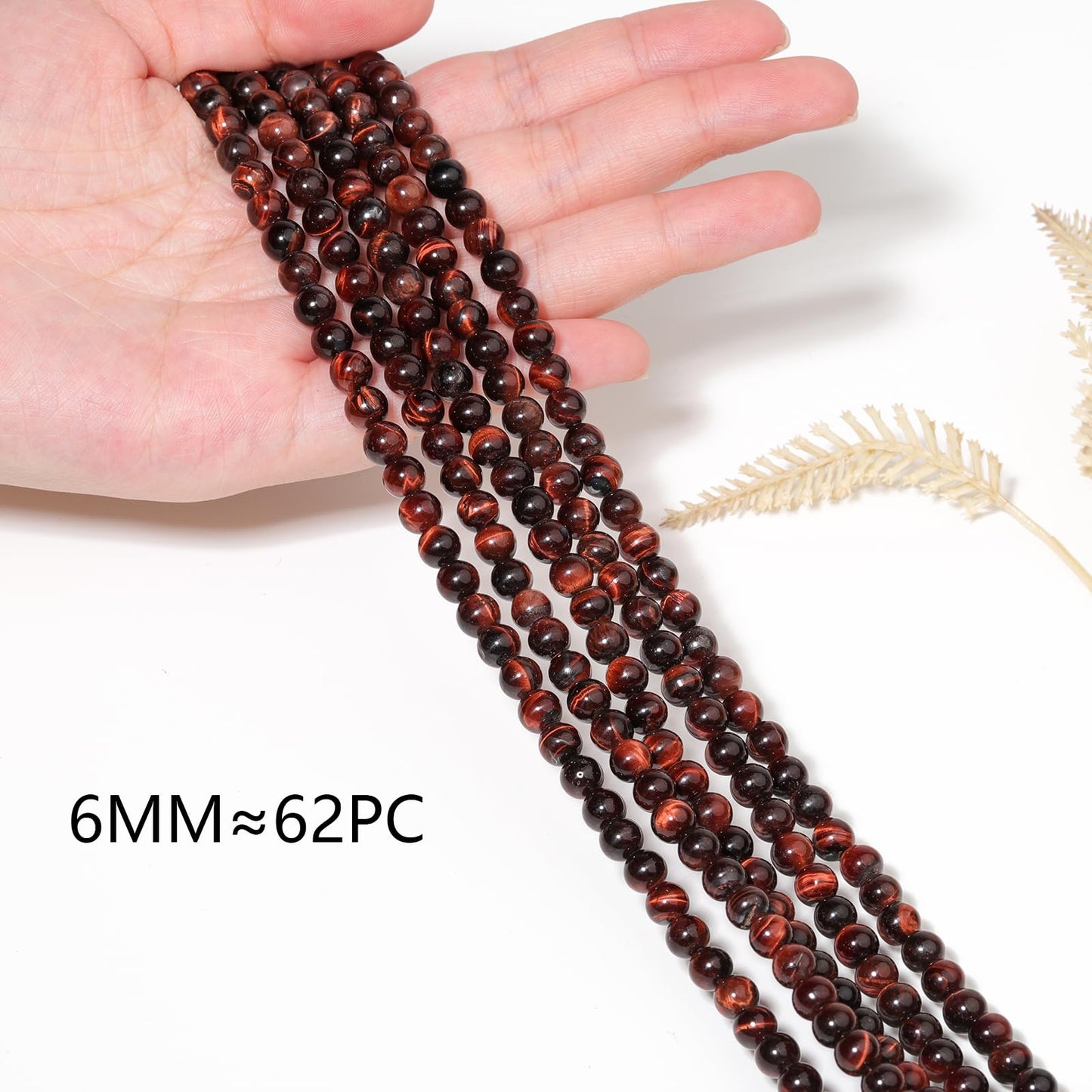 Yochus Natural Tiger Eye Beads, 60Pcs 6MM Onyx Agate Color Enhance Round Loose Beads Bulk, DIY Charm Smooth Gemstone Beads for Jewelry Making(4mm 8mm 10mm 12mm Beads)