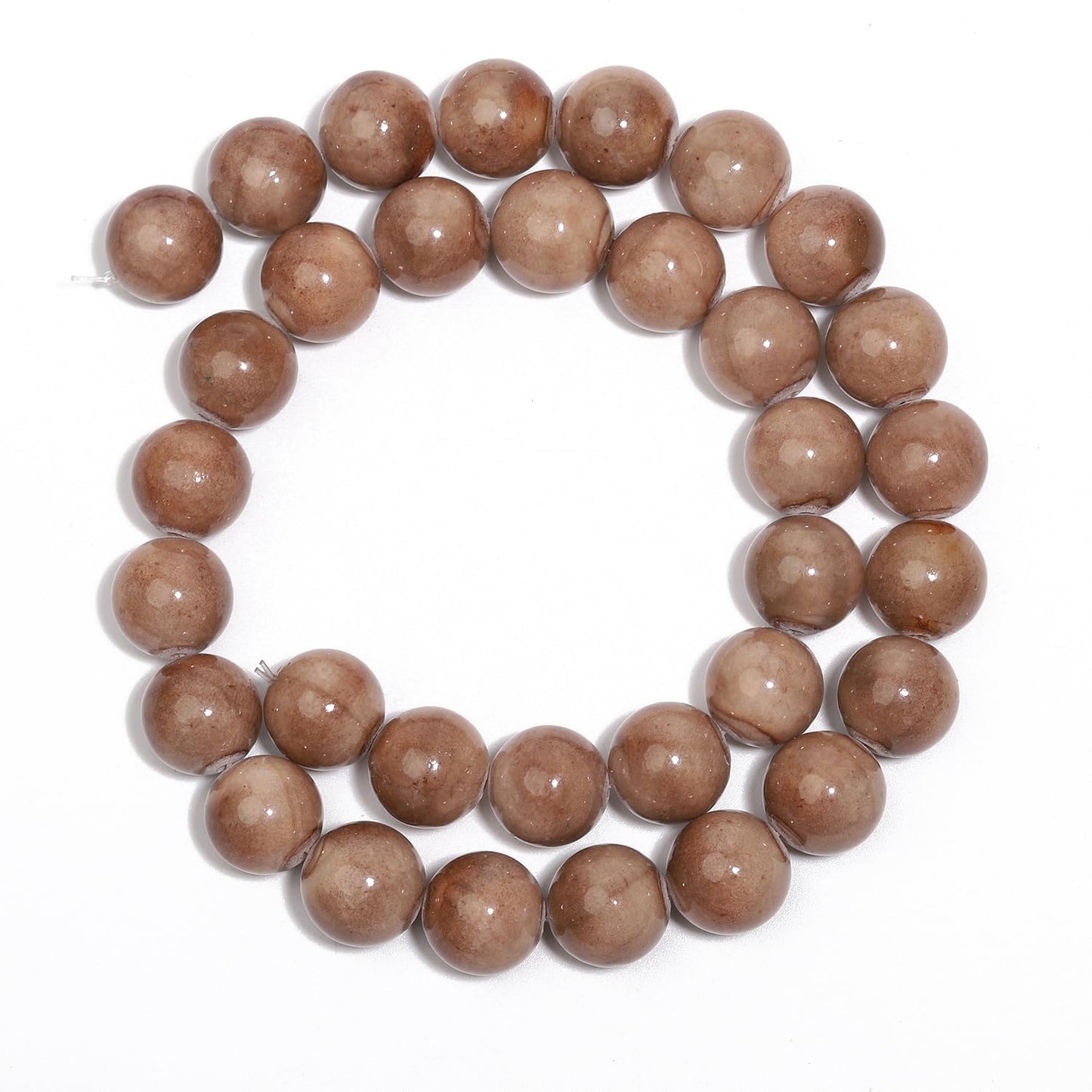 Yochus 60pcs 6mm Coffee Persian Jade Energy Healing Round Bulk Gemstone Beads for Jewelry Making Bracelet Necklace Earring DIY