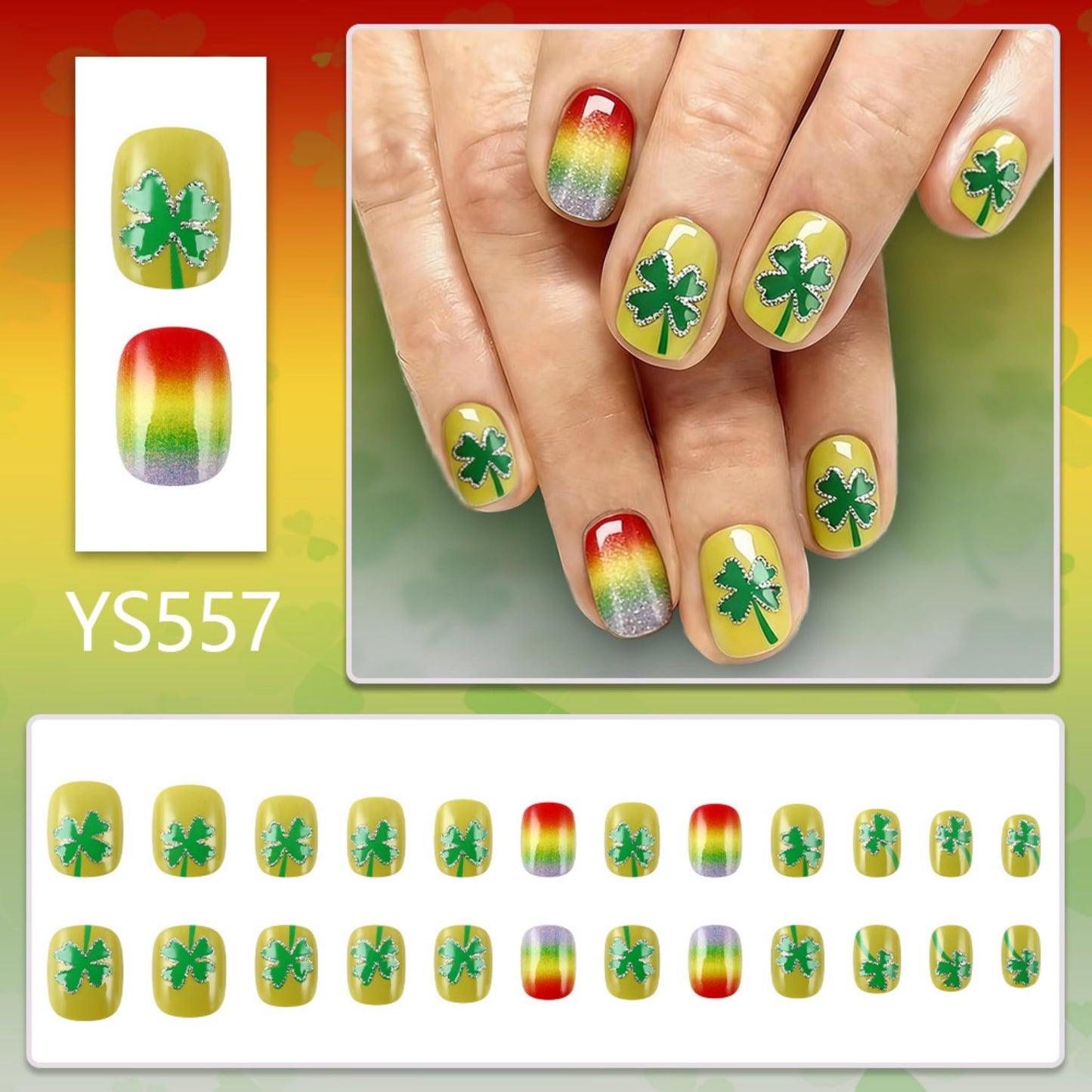 Square Press on Nails Short Fake Nails Green Acrylic Nail Press ons SEENEEY Stick on Nail for Women 24pcs