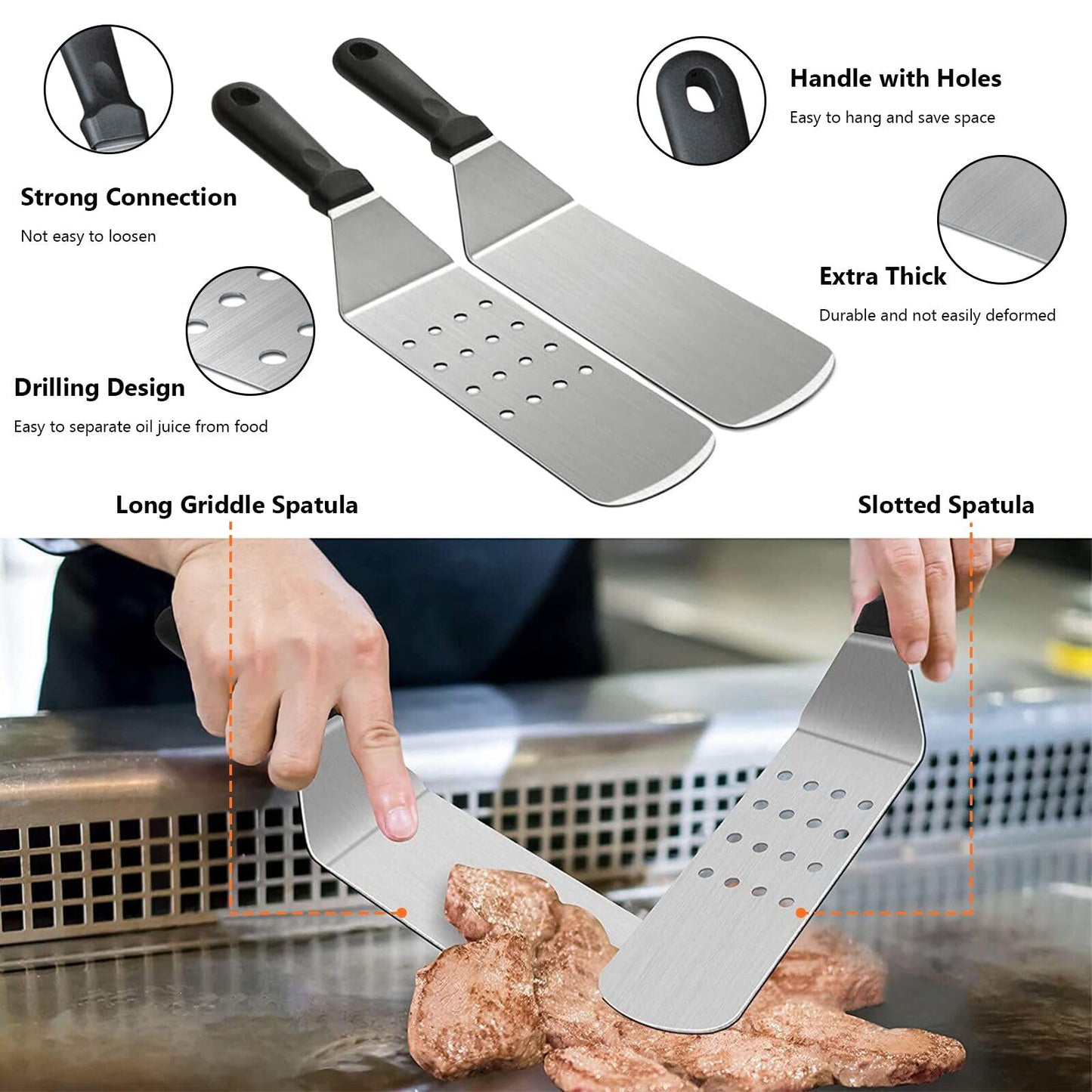 Blackstone Griddle Accessories, 30PCS Grilling Accessories for Outdoor Grill, Grill Accessories with Spatula, Basting Cover, Egg Rings for Outdoor BBQ, Camping, Teppanyak