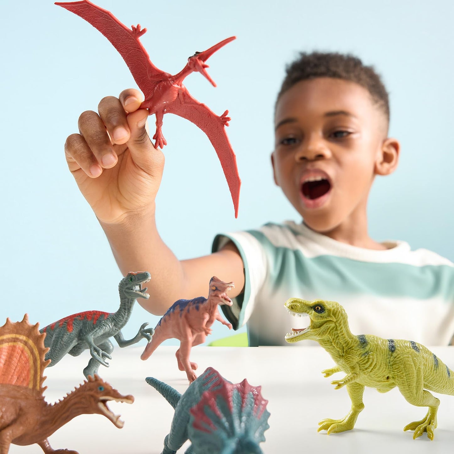 JOYIN Dinosaur Toys with Activity Play Mat & Storage Cage, 17 PCS Realistic Dinosaur Figures & Trees for Toddlers Kids Ages 3-5, Ideal for Boys and Girls Gift