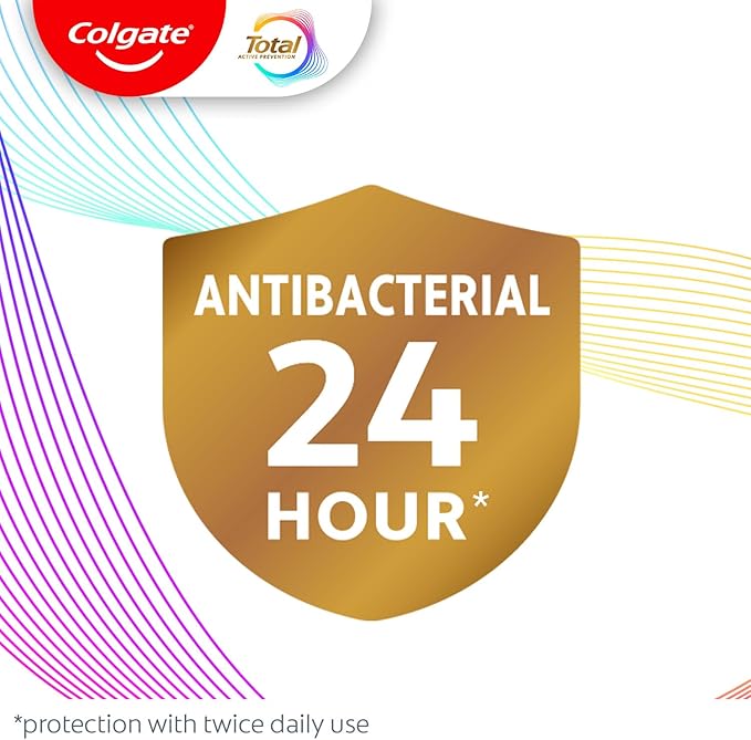 Colgate Total Pro-Shield Alcohol Free Mouthwash, Antibacterial Formula, Peppermint - 500 mL, 16.9 fluid ounce (6 Pack)