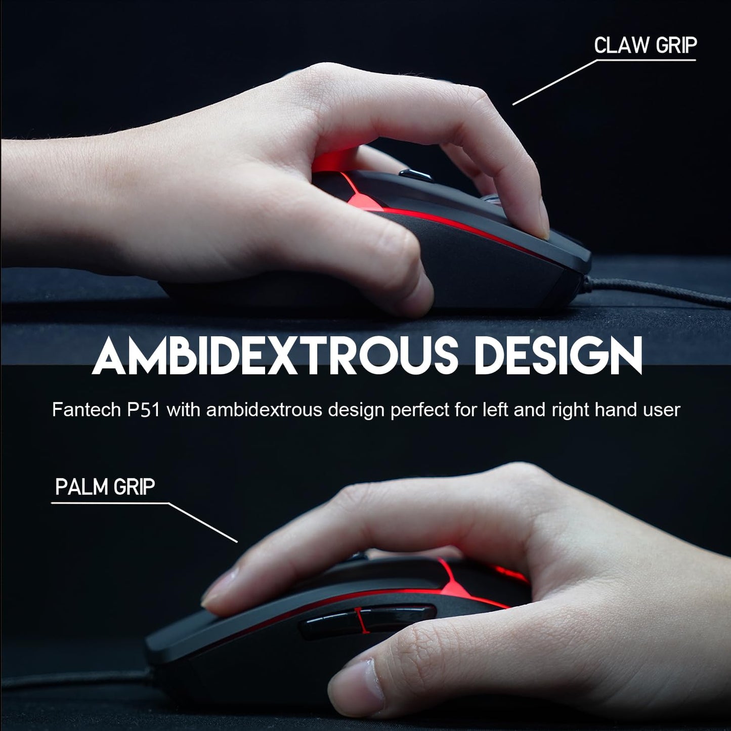 FANTECH P51S Gaming Keyboard and Mouse Combo, Headset and Stand, Mouse Pad Wired RGB Rainbow Keyboard PC Beginner Gamer Basic 5 in-1 Gaming Set