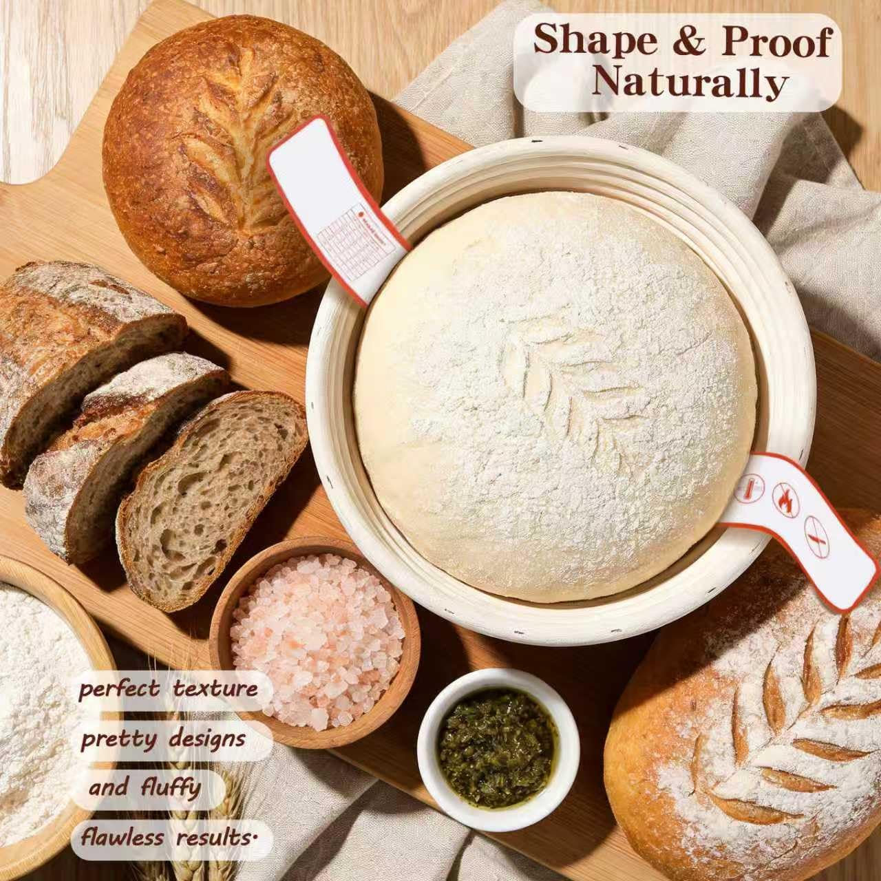 Sourdough Starter Kit for Beginners – Complete Sourdough Kit with Banneton Basket, Bread Lame with Blades, Starter Jar, Bread Stencil, Dough Scraper & Recipe Guide – Sourdough Bread Making Kit