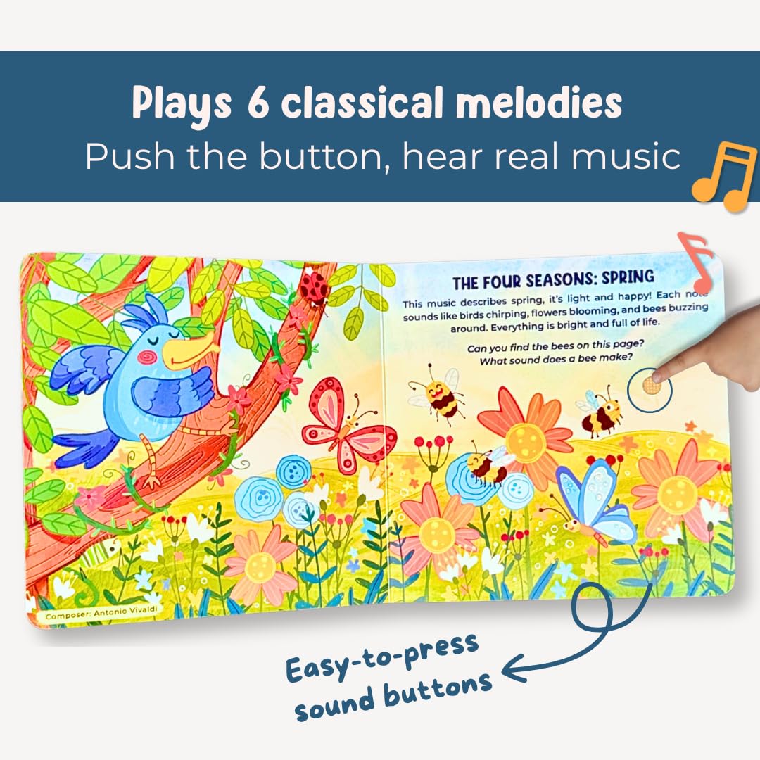 I Discover Classical Music – Sound Book for Babies & Toddlers | 6 Famous Classical Melodies | Interactive Board Book with Music | Ages 0–4 | Pirouette Kids