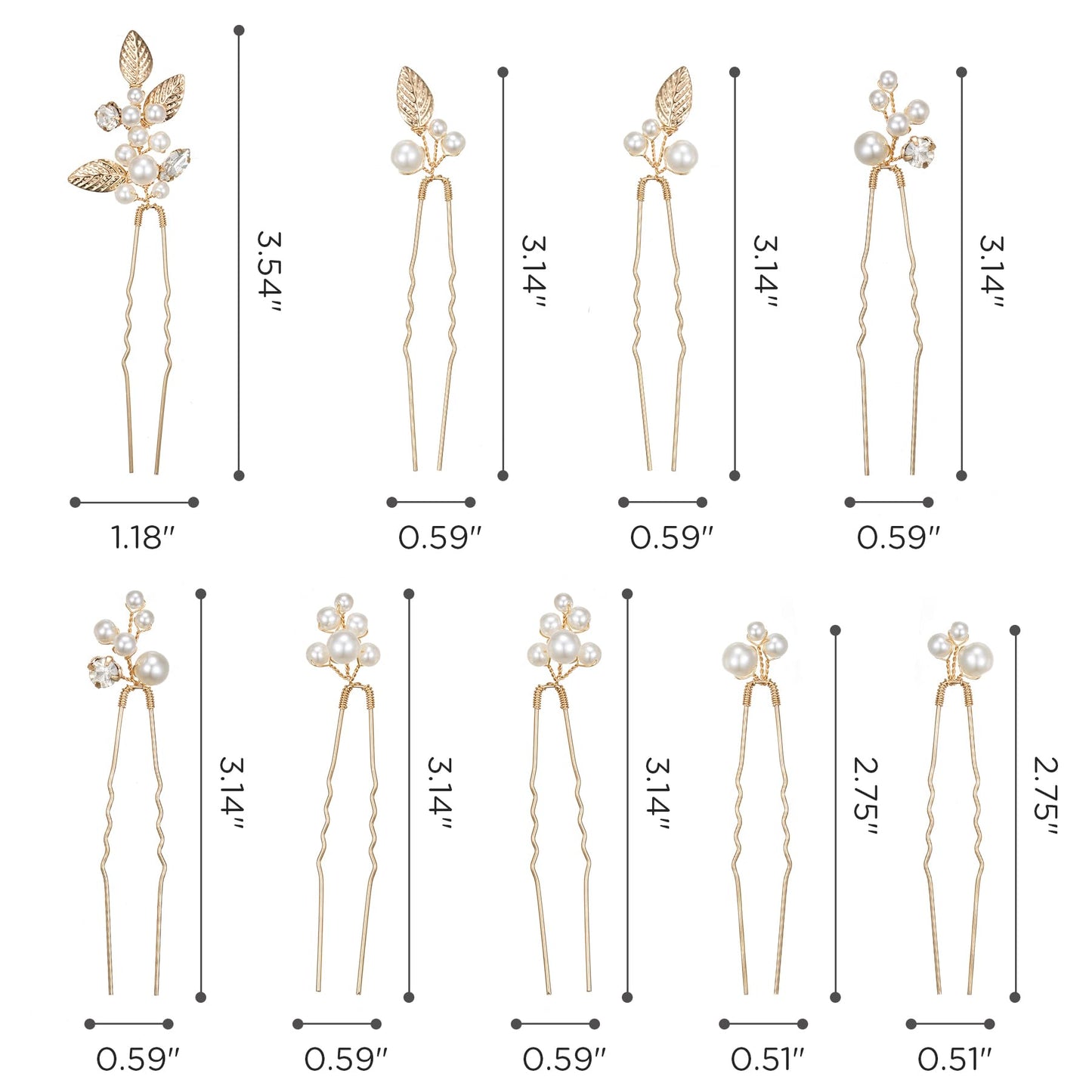 SWEETV 9 Pieces Bride Hair Accessories Pearl Wedding Hair Pins Leaf Bridal Hair Piece Vintage Hair Headpiece Leaf Hair Clips Jewelry for Women Bridesmaids Brides Flower Girls